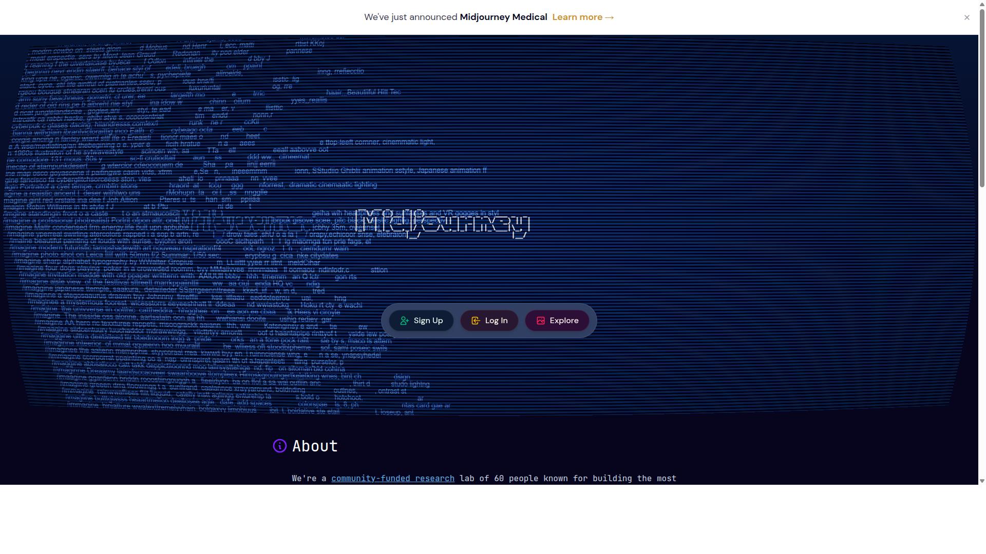 Midjourney website